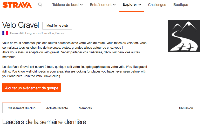 Naissance du club Strava Vélo Gravel Naissance du club Strava Vélo Gravel