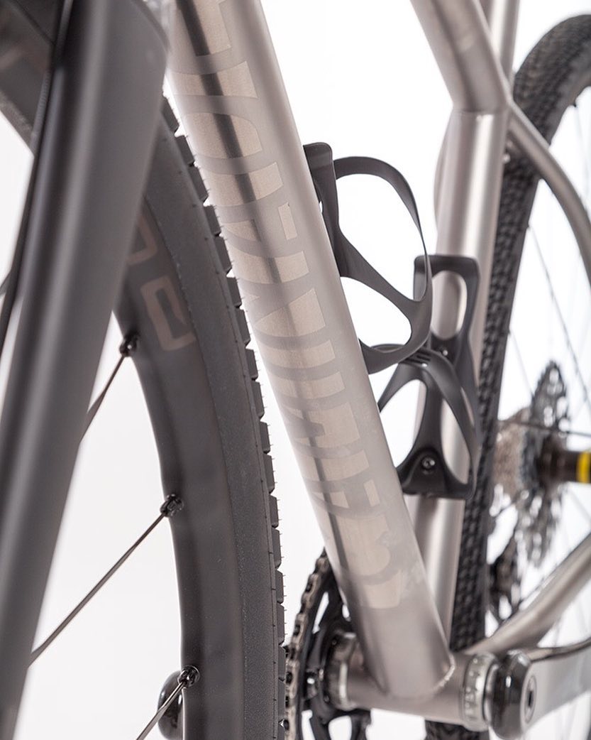 Titanium gravel bike frame.