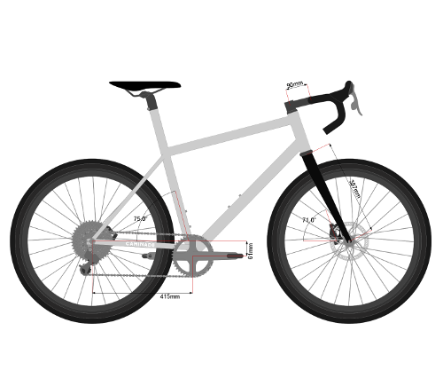 Géométrie : Vélo gravel AllRoad Titanium Géométrie : Vélo gravel AllRoad Titanium